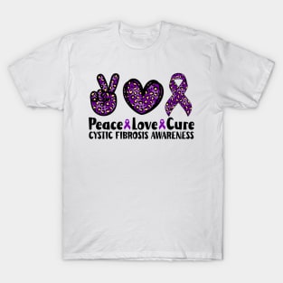 Peace Love Cure Cystic Fibrosis Awareness T-Shirt